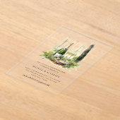 Invitations En Acrylique Enchanted Forest Elegant Engagement Party  (Poser)