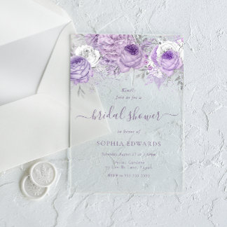 Invitations En Acrylique Enchanted Lavender Bridal Shower