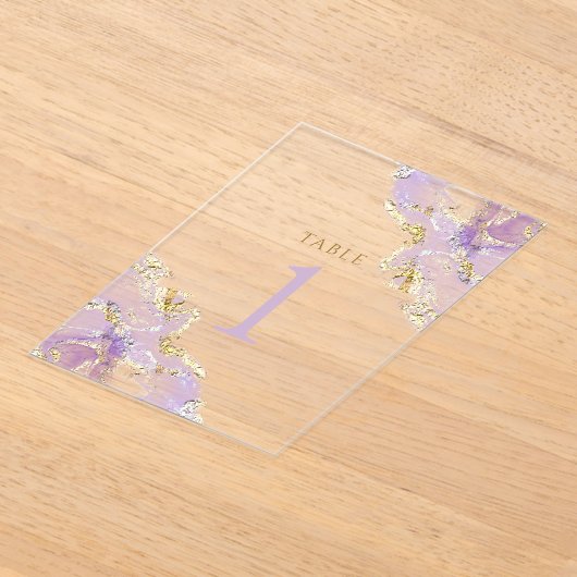 Invitations En Acrylique encre lavande Numéro de tableau 1 (Poser)