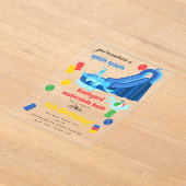 Invitations En Acrylique Enfants en glissade d'été Splish Splash Anniversai (Poser)