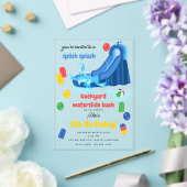Invitations En Acrylique Enfants en glissade d'été Splish Splash Anniversai (Insitu (Mariage))