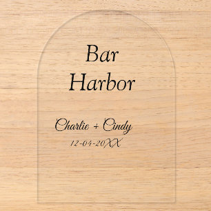 Invitations En Acrylique enterrement de vie de jeune fille à Bar Harbor dem