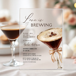 Invitations En Acrylique Enterrement de vie de jeune fille Espresso Martini