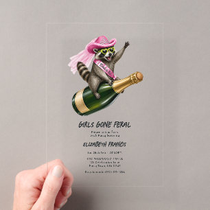 Invitations En Acrylique Enterrement de vie de jeune fille Filles Féroces R