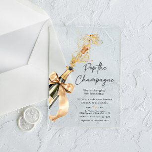 Invitations En Acrylique Enterrement de vie de jeune fille Moderne Pop Cham