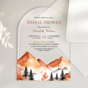 Invitations En Acrylique Enterrement de vie de jeune fille Montagne de terr