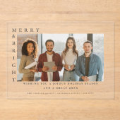 Invitations En Acrylique Entreprise Joyeux et brillant Noël Photo moderne (Recto)