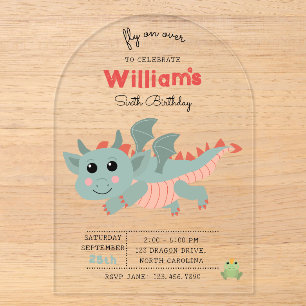 Invitations En Acrylique Envolez-vous par-dessus la fête d'anniversaire de