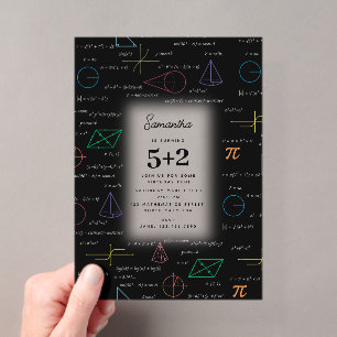 Invitations En Acrylique Équations de mathématiques Formules de maths Anniv