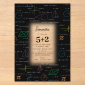 Invitations En Acrylique Équations de mathématiques Formules de maths Anniv (Recto)