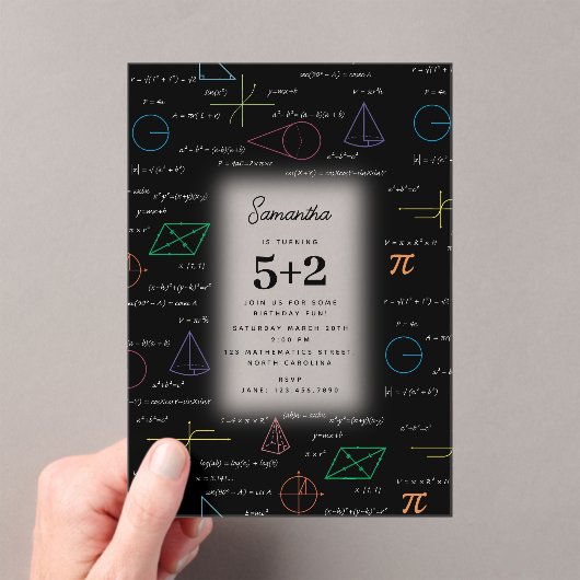 Invitations En Acrylique Équations mathématiques Formules mathématiques Ann (In situ (ordinateur de poche))