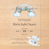 Invitations En Acrylique Espagnol Baby shower Arachide Neutre genre (Recto)