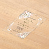 Invitations En Acrylique Espagnol Désert Roses Blanches Or Nuestra Boda (Poser)