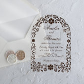 Invitations En Acrylique Espresso Elegant Floral Wedding 