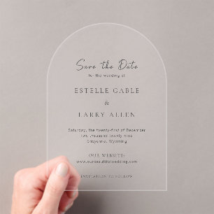 Invitations En Acrylique Estelle Elegant Wedding Enregistrer la date