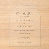 Invitations En Acrylique Estelle Elegant Wedding Enregistrer la date (Recto)