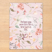 Invitations En Acrylique Esther 4:14 Bible chrétienne Verse Art (Recto)