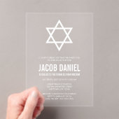 Invitations En Acrylique Etoile moderne de David Bar Mitzvah (In situ (ordinateur de poche))