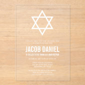 Invitations En Acrylique Etoile moderne de David Bar Mitzvah (Recto)