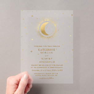 Invitations En Acrylique Étoiles de minuit célestes Mariage