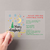 Invitations En Acrylique Étoiles, lune, flocons de neige et Joyeux Noël (In situ (ordinateur de poche))