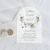 Invitations En Acrylique Eucalyptus Aquarelle Mariage Arche givrée