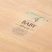 Invitations En Acrylique Eucalyptus baby shower verdoyant (Poser)