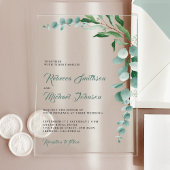 Invitations En Acrylique Eucalyptus Branch Wedding