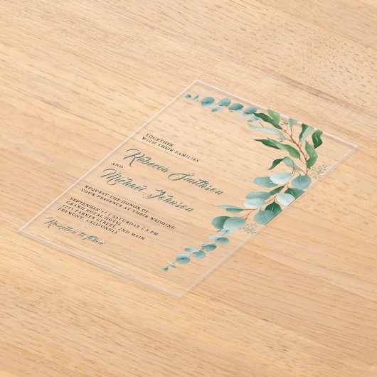 Invitations En Acrylique Eucalyptus Branch Wedding (Poser)