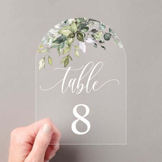 Invitations En Acrylique Eucalyptus Feuille Mariage événement assis carte t (In situ (ordinateur de poche))