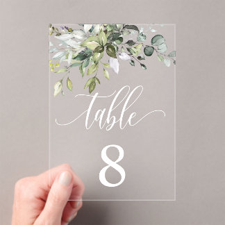 Invitations En Acrylique Eucalyptus Feuille Mariage événement assis carte t