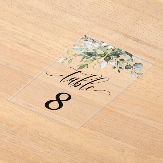 Invitations En Acrylique Eucalyptus Feuille Mariage événement assis carte t (Poser)