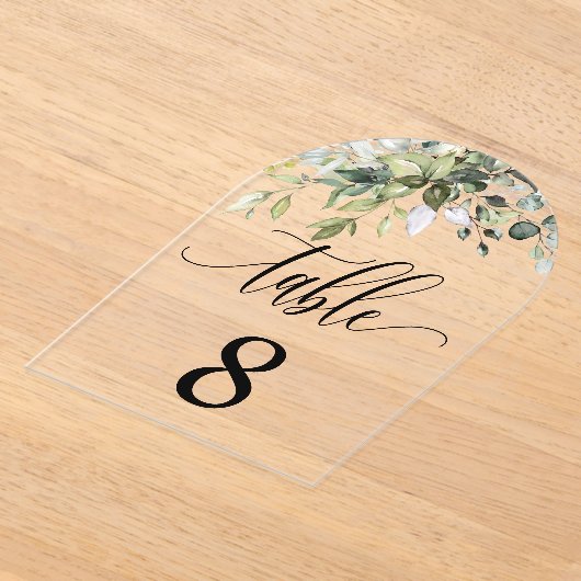 Invitations En Acrylique Eucalyptus Feuille Mariage événement assis carte t (Poser)