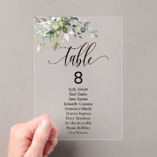 Invitations En Acrylique Eucalyptus Feuille Mariage, événement siège tablea