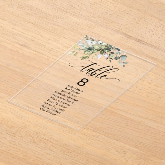 Invitations En Acrylique Eucalyptus Feuille Mariage, événement siège tablea (Poser)