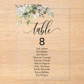 Invitations En Acrylique Eucalyptus Feuille Mariage, événement siège tablea (Recto)