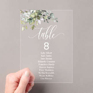 Invitations En Acrylique Eucalyptus Feuille Mariage, événement siège tablea
