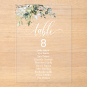 Invitations En Acrylique Eucalyptus Feuille Mariage, événement siège tablea (Recto)