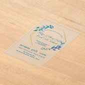Invitations En Acrylique Eucalyptus géométrique Mariage de verdure botaniqu (Poser)