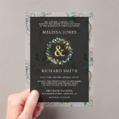 Invitations En Acrylique Eucalyptus Gold Ampersand Black Wedding (In situ (ordinateur de poche))