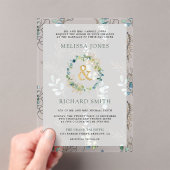 Invitations En Acrylique Eucalyptus Gold Ampersand Wedding (In situ (ordinateur de poche))