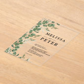 Invitations En Acrylique Eucalyptus Mariage rustique (Poser)