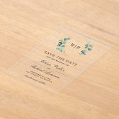 Invitations En Acrylique Eucalyptus Monogram Wedding Save the Date (Poser)