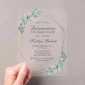 Invitations En Acrylique Eucalyptus Rose Gold Quinceañera 15e anniversaire (In situ (ordinateur de poche))