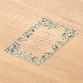 Invitations En Acrylique Eucalyptus rustique Enregistrer la date (Poser)