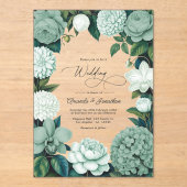 Invitations En Acrylique Eucalyptus Soft, Mint Frost & Snowdrop Wedding (Recto)