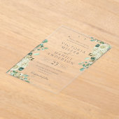 Invitations En Acrylique Eucalyptus Verdure Feuilles Élégant Mariage Floral (Poser)