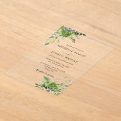 Invitations En Acrylique Eucalyptus Verdure Floral Mariage élégant (Poser)