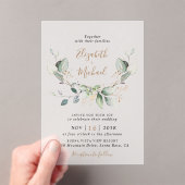 Invitations En Acrylique Eucalyptus Vert Aquarelle Mariage Frosted (In situ (ordinateur de poche))