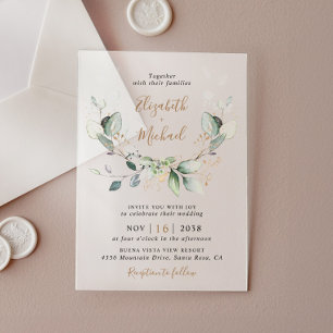 Invitations En Acrylique Eucalyptus Vert Aquarelle Mariage Frosted